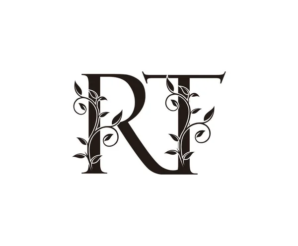 Classy Floral Letter Logo Vintage Conceito Design Vetor Luxo Esboço —  Vetores de Stock