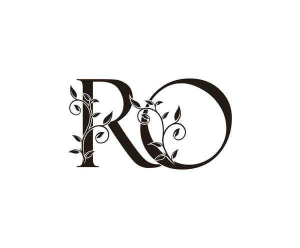 Κλασάτο Floral Letter Logo Vintage Luxury Vector Design Έννοια Περίγραμμα — Διανυσματικό Αρχείο