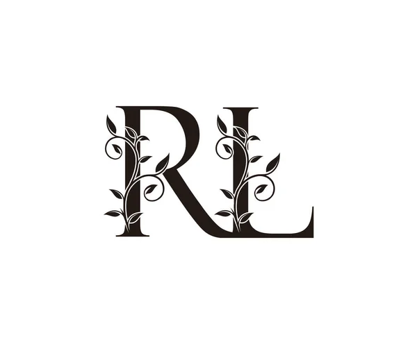 Classy Floral Letter Logo Vintage Conceito Design Vetor Luxo Esboço — Vetor de Stock