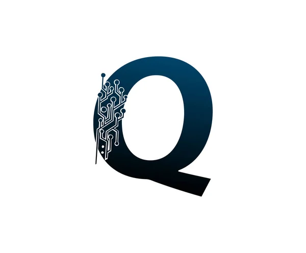 Σύγχρονη Ψηφιακή Techno Letter Logo Εικονίδιο — Διανυσματικό Αρχείο