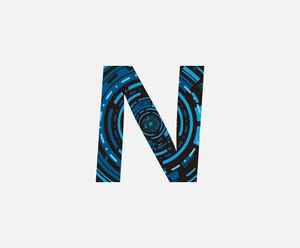 Abstrakt Digital Techno Brev Logotyp Ikon — Stock vektor