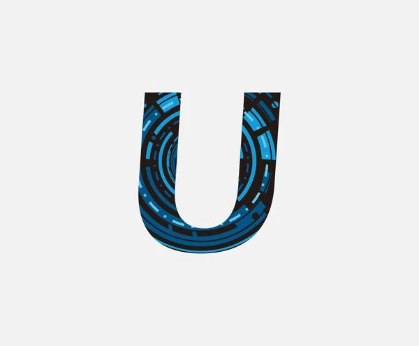 Abstraktes Digital Techno Letter Logo Icon — Stockvektor