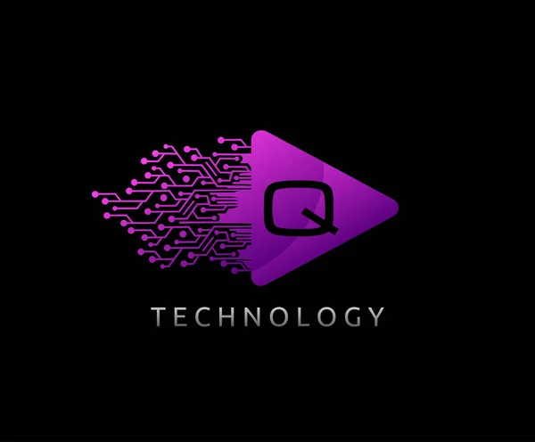 Jeu Rapide Techno Lettre Logo — Image vectorielle