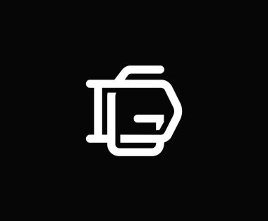 Baş harf D ve G, DG, GD, üst üste binen harf logosu, siyah arkaplanda monogram çizgisi sanat klasiği biçimi
