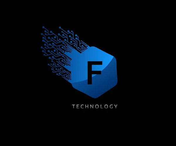 Hexagon Fast Technology Letter Logo — Stockvector