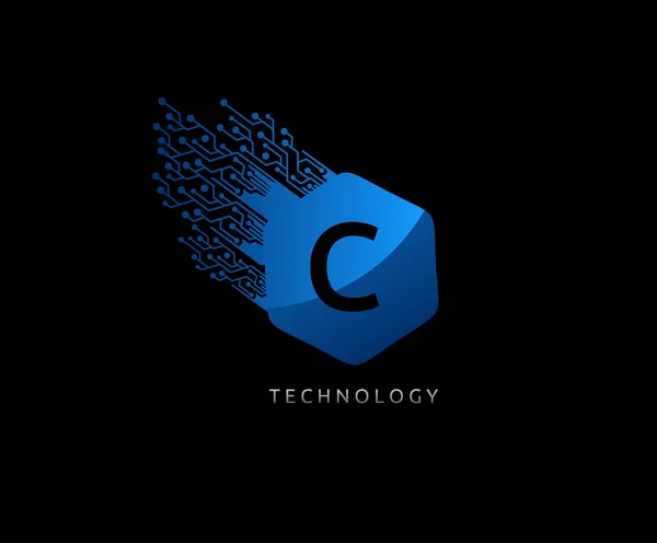Logo Lettre Hexagon Fast Technology — Image vectorielle