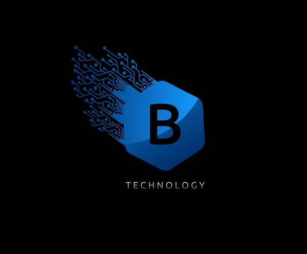 Hexagon Fast Technology Letter Logo — Stockvector