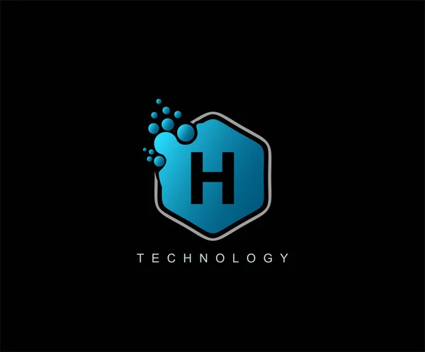 Hexagon Technology Logo Listu — Wektor stockowy