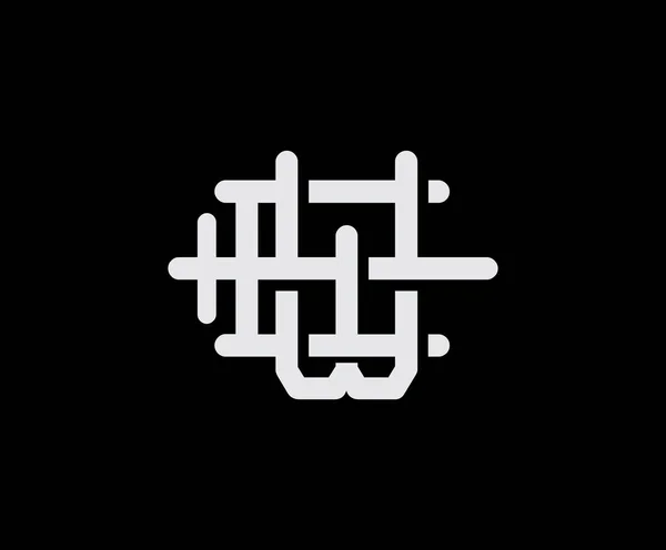 Baş Harf Üst Üste Binen Harf Logosu Siyah Arkaplanda Monogram — Stok Vektör