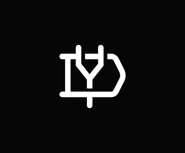 Initiële Overlappende Interlock Letter Logo Monogram Lijn Kunst Vintage Stijl — Stockvector