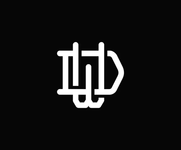 Initiaal Overlappende Interlock Letter Logo Monogram Lijn Art Vintage Stijl — Stockvector