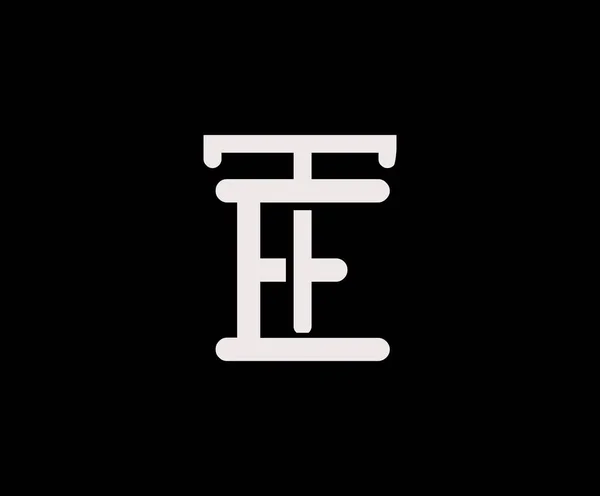 Буква Перекрывающийся Логотип Блокировки Монограмма Линии Искусства Винтажный Стиль Черном — стоковый вектор