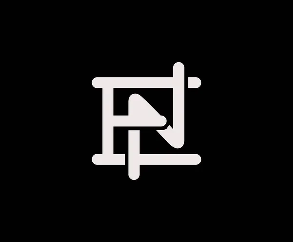 Letter Overlappende Interlock Logo Monogram Lijn Art Vintage Stijl Zwarte — Stockvector