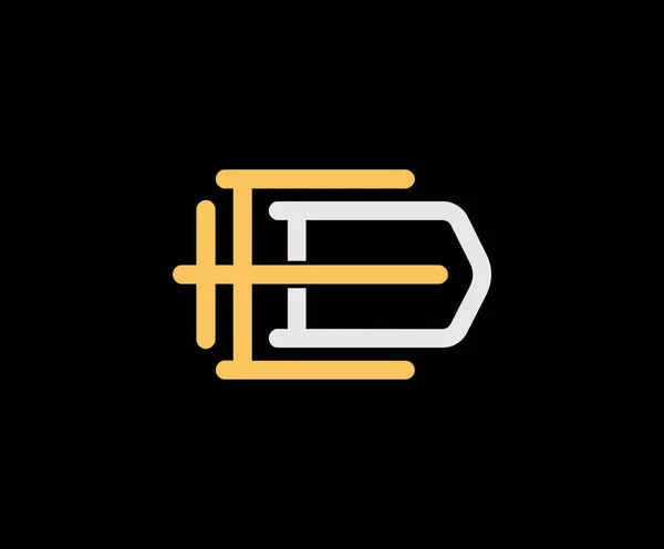 Буквы Перекрывающийся Логотип Блокировки Линия Монограмм Винтажном Стиле Черном Фоне — стоковый вектор