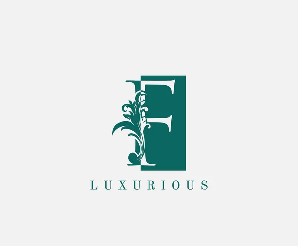 Luxury Green Swirl Square Logo Icon — Stock Vector