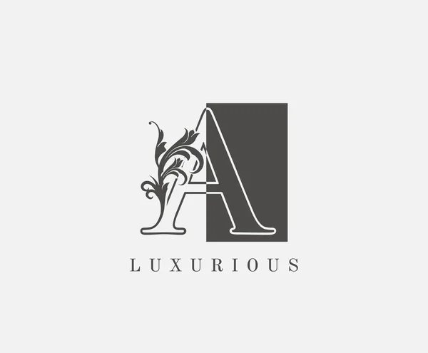 Luxus Swirl Square Logo Symbol — Stockvektor