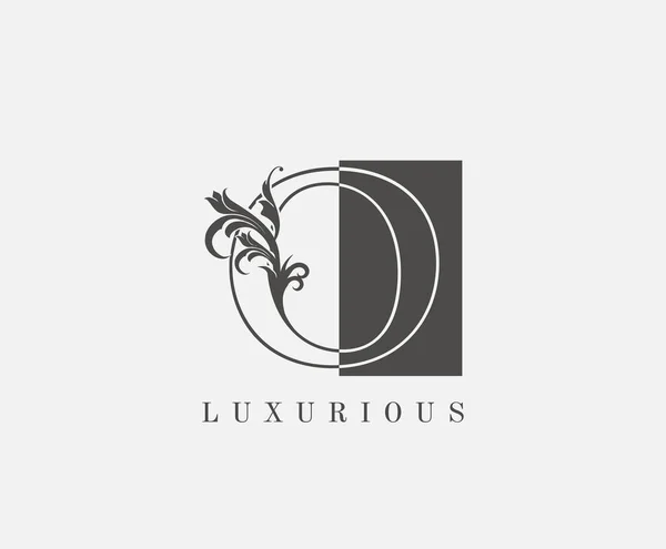 Luxe Swirl Square Logo Icoon — Stockvector