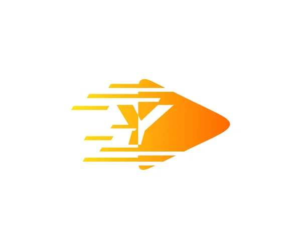 Logo Letra Medios Juego Rápido — Vector de stock