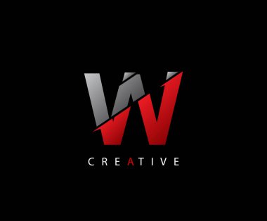 Modern Soyut Teknoloji W Harf Logosu Tasarımı.