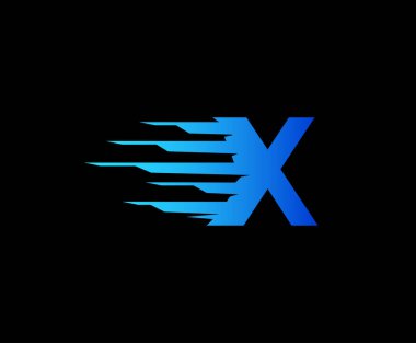 Hızlı Veri Teknolojisi X Harf Logosu Tasarımı.