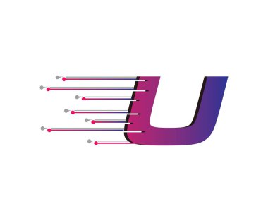 Hızlı Veri Tekno Bağlantısı U Harfi Logosu