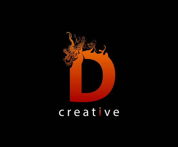 Logo Letra Fuego Caliente — Vector de stock