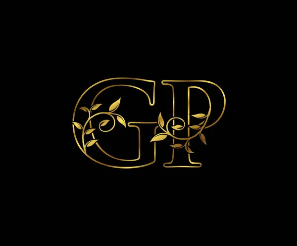 Початкова Літера Логотип Розкішний Векторний Знак Золотий Колір Елегантний Класичний — стоковий вектор