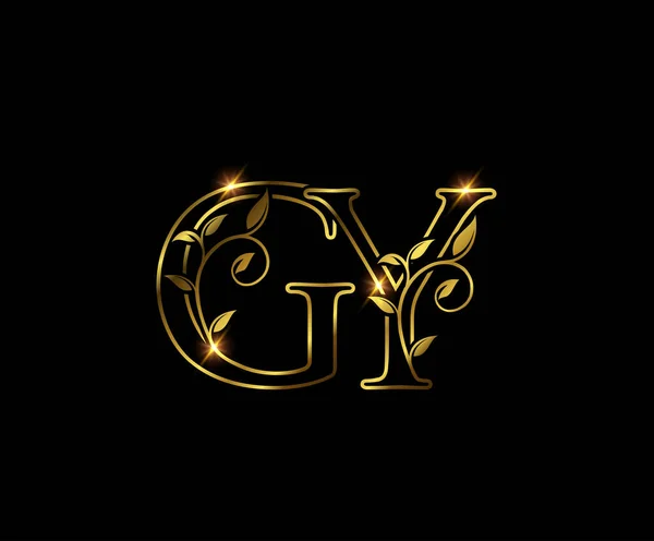 Harf Logo Lüks Vektör Işareti Altın Rengi Klasik Simetrik Eğriler — Stok Vektör