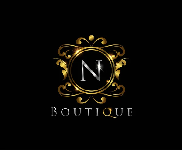 Luxury Gold Letter Logo Template Vector Restaurant Royalty Boutique Cafe —  Vetores de Stock