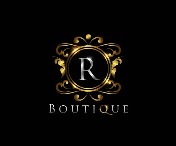 Luxury Gold Letter Logo Template Vector Restaurant Royalty Boutique Cafe —  Vetores de Stock