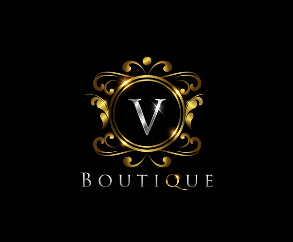 Luxury Gold Letter Logo Template Vector Restaurant Royalty Boutique Cafe — Vetor de Stock