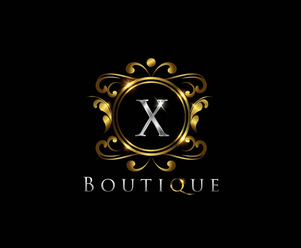 Lyx Guld Brev Logotyp Mall Vektor För Restaurang Royalty Boutique — Stock vektor