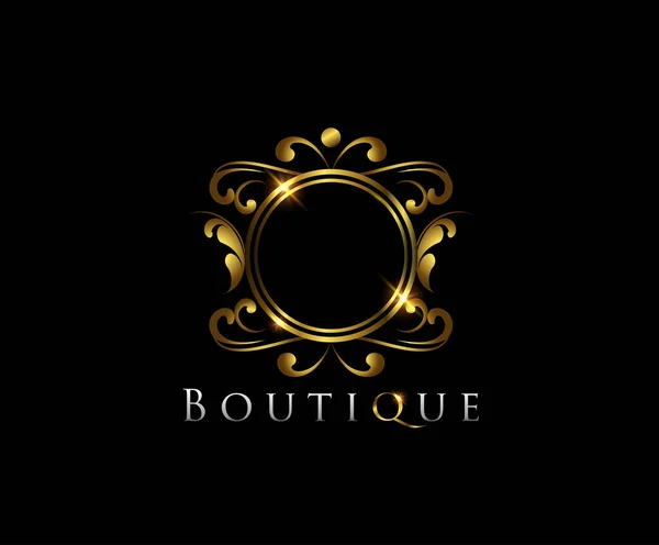 Luxury Gold Logo Πρότυπο Στο Διάνυσμα Για Εστιατόριο Royalty Boutique — Διανυσματικό Αρχείο