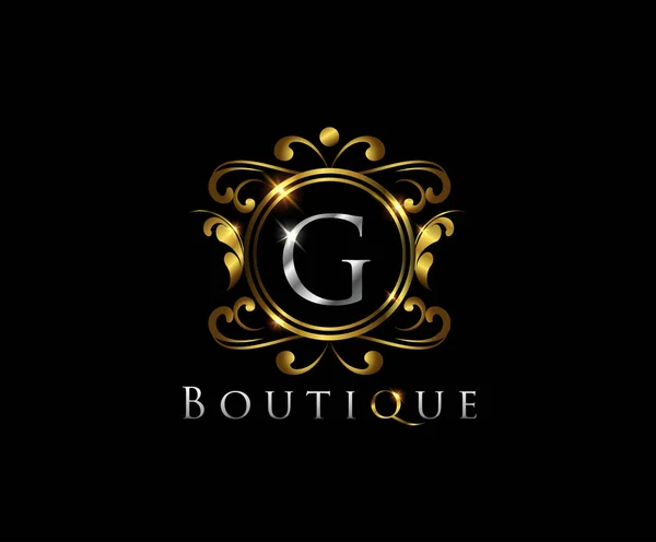 Luxury Gold Letter Logo Template Vector Restaurant Royalty Boutique Cafe — Vetor de Stock