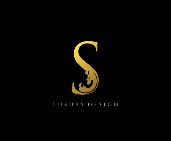 Golden Letter Logo Pictogram Initiële Letter Design Vector Luxe Goud — Stockvector