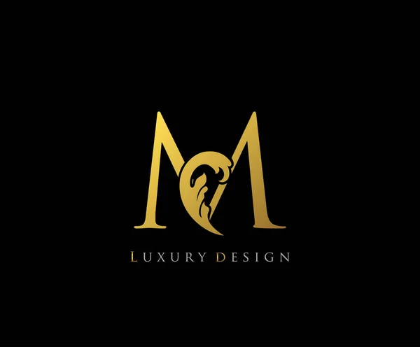 Lettre Logo Icône Lettre Initiale Design Vector Luxury Gold Color — Image vectorielle