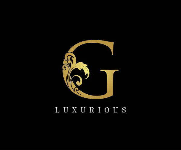 Golden Luxurious Inicial Carta Logotipo Ícone Conceito Design Vetorial Luxo —  Vetores de Stock