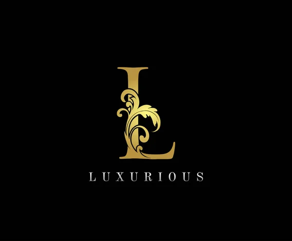Golden Luxurious Inicial Letra Logotipo Ícone Conceito Design Vetorial Luxo —  Vetores de Stock