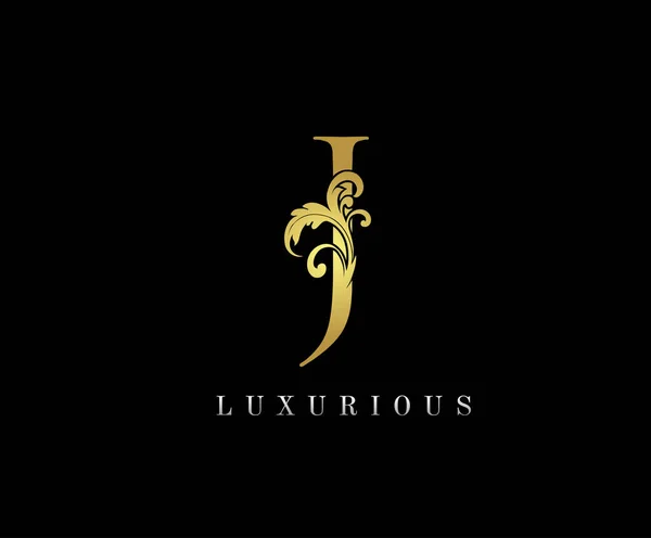 Golden Luxurious Inicial Carta Logotipo Ícone Conceito Design Vetorial Luxo — Vetor de Stock