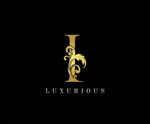 Golden Luxurious Initial Letter Logo Icon Vektorový Design Koncept Luxusní — Stockový vektor