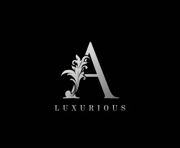 Silber Eine Luxus Logo Ikone Edles Letter Logo Design — Stockvektor