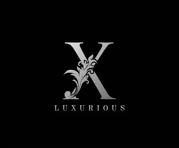 Silver Luxury Logo Ikon Klasszikus Levél Logó Tervezés — Stock Vector