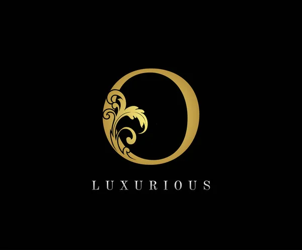 Golden Luxury Logo Ikon Klasszikus Levél Logó Tervezés — Stock Vector