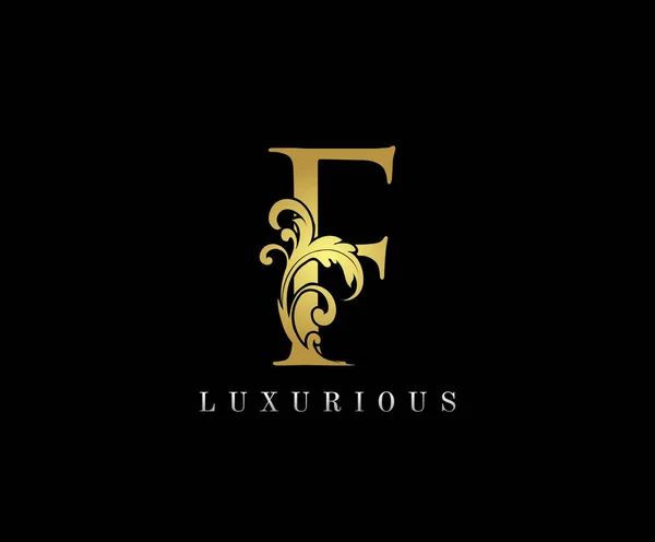 Ícone Logotipo Luxo Dourado Design Logotipo Carta Elegante —  Vetores de Stock