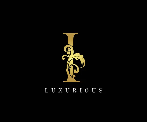 Golden Luxury Logo Εικονίδιο Κομψό Λογότυπο Επιστολή — Διανυσματικό Αρχείο