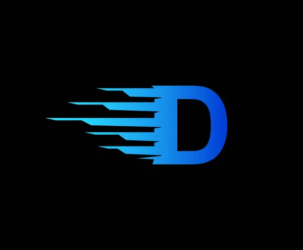 Schnelle Datentechnologie Letter Logo Design — Stockvektor