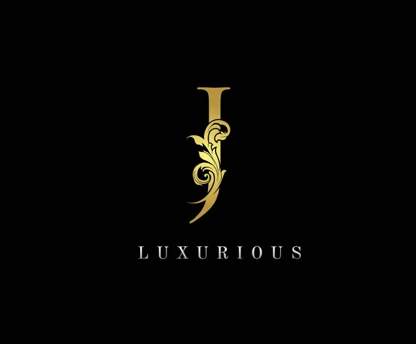 Gold Luxus Logo Ikone Edle Blumen Letter Logo Design — Stockvektor