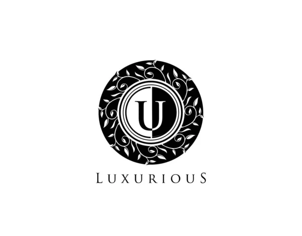 Circle Luxury Badge Letter Logo — Stock Vector