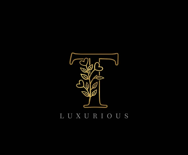 Logo Icona Lettera Oro Lettera Iniziale Design Vector Luxury Gold — Vettoriale Stock