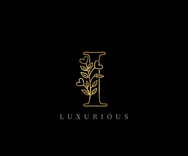 Icona Con Logo Golden Letter Lettera Iniziale Design Vector Luxury — Vettoriale Stock